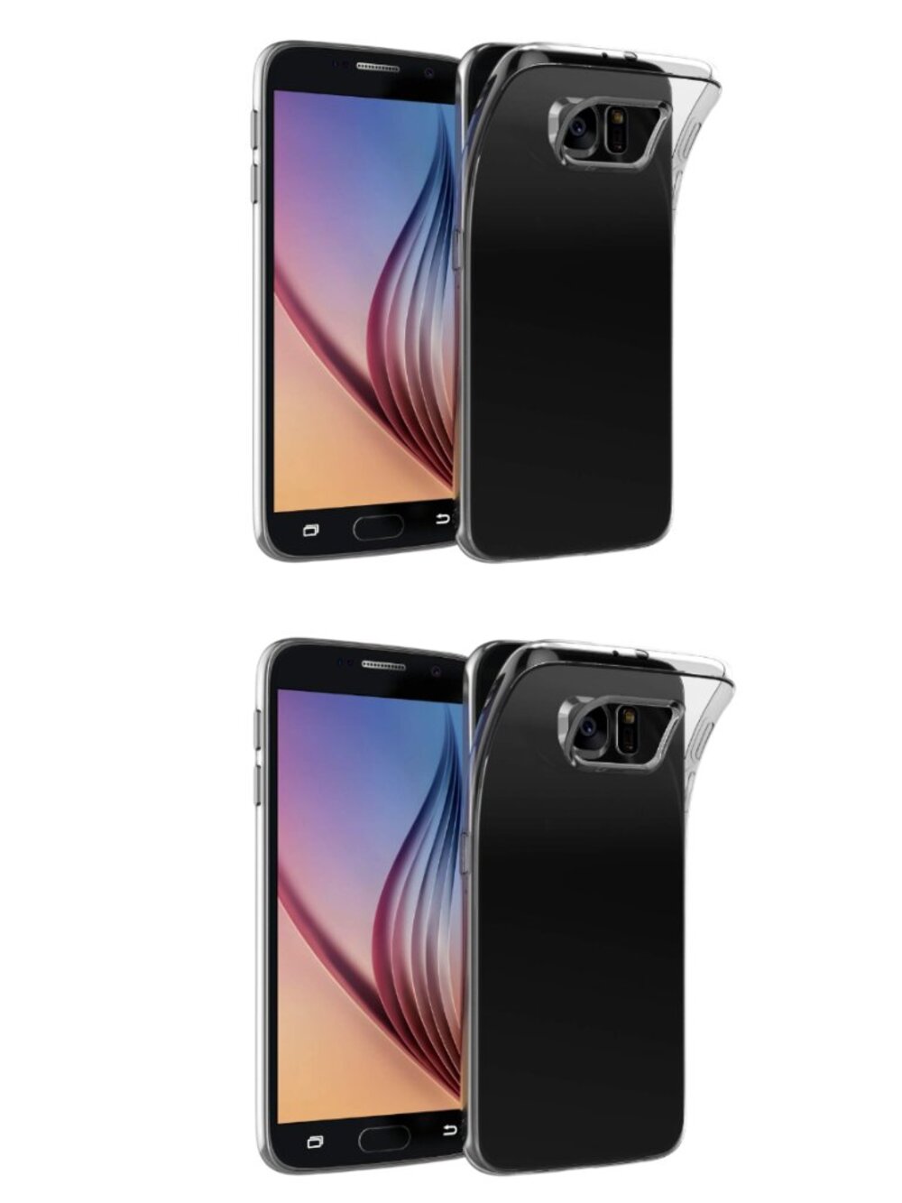 2 NEW Samsung Galaxy S6 Case Clear Transparent Slim Scratch Resistant TPU Cover